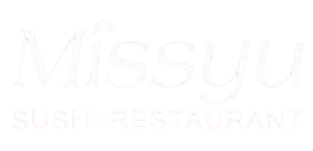 Doya Sushi Logo bianco tenue con la scritta “MISSUU SUSHI RESTAURANT” su sfondo chiaro