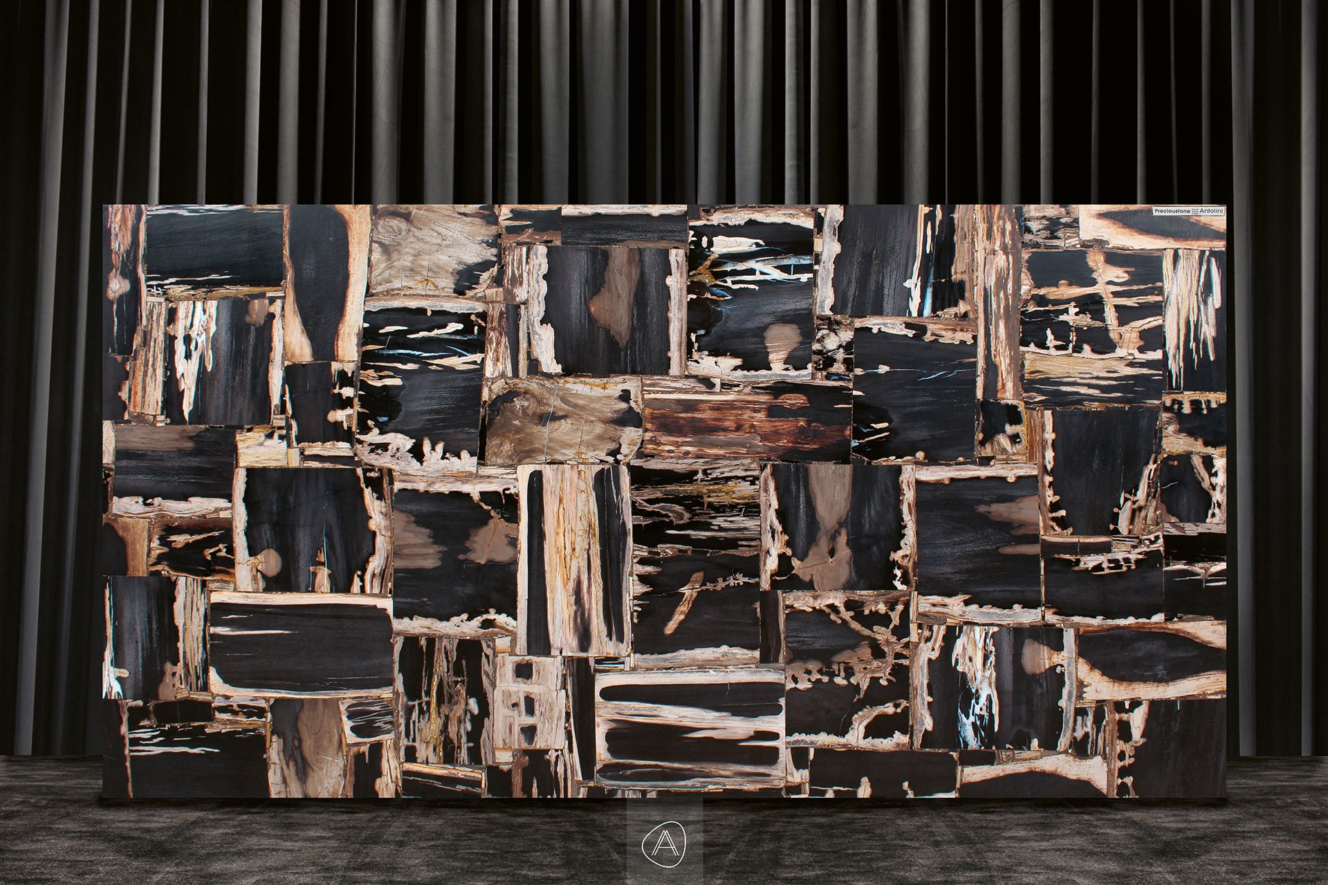 Retro Fancy Black Petrified Wood