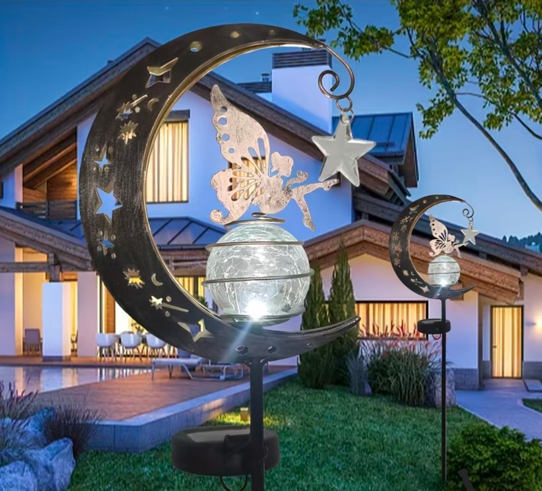 2 pc Solar Moon Fairy Garden Lamp