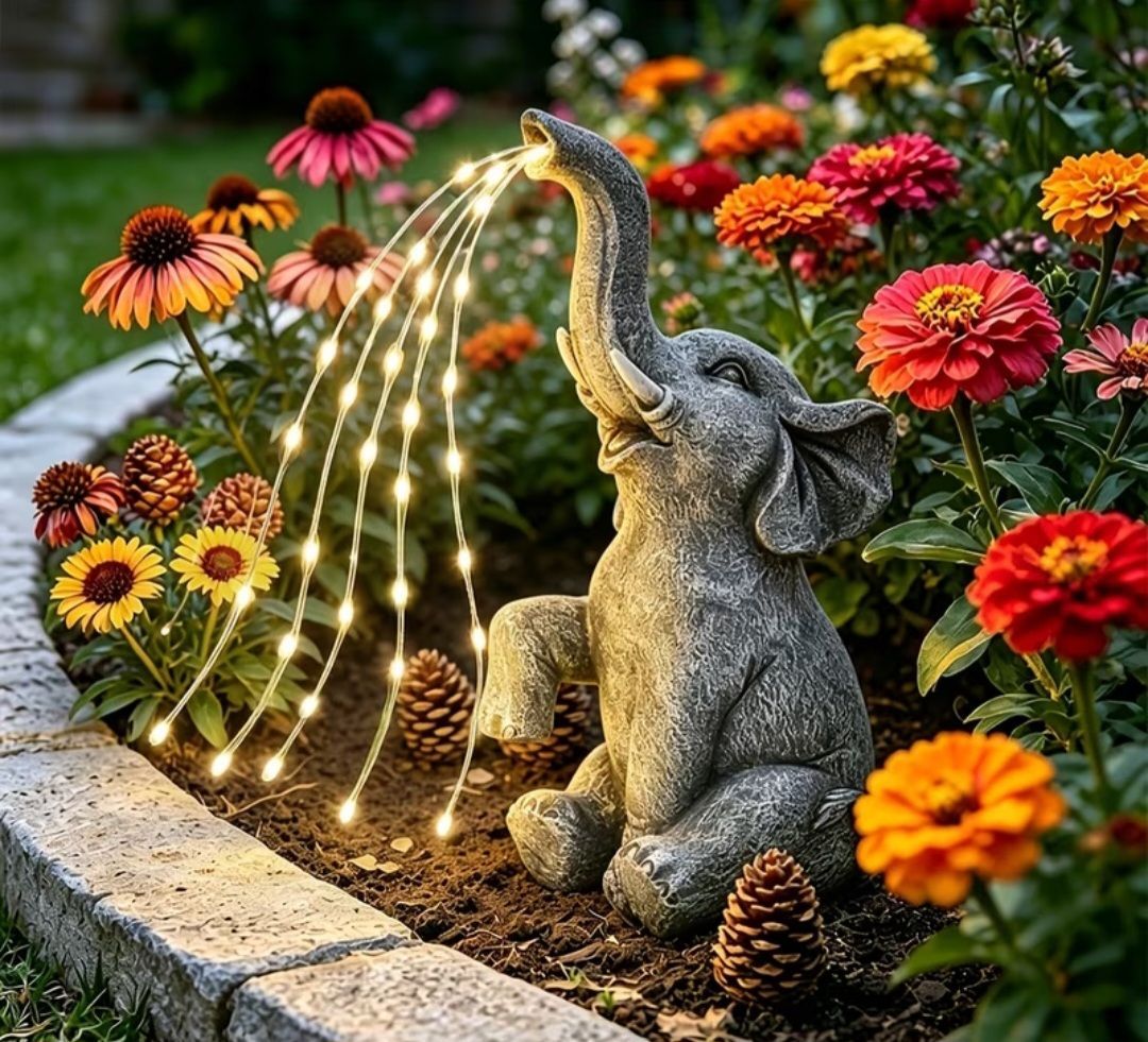 Water Spraying Elephant Sculpture