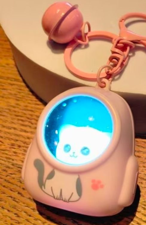 2.25 Inch Bear Backpack Night Light Keychain, PINK