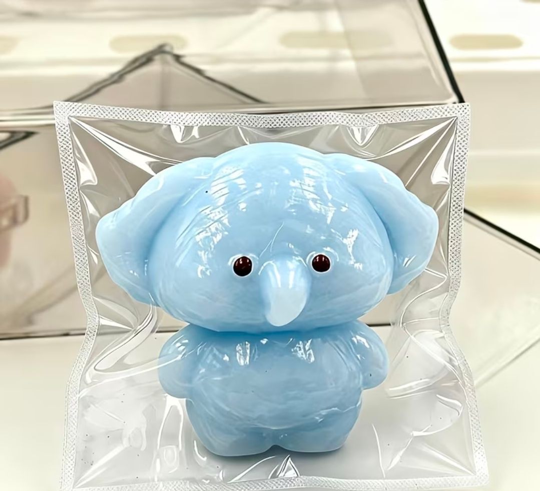 Blue Elephant Squeeze Toy