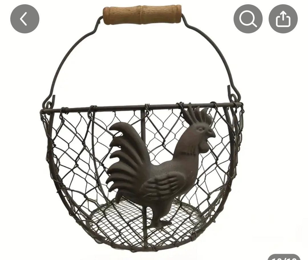 Wire basket for collecting eggs