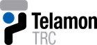 Telamon TRC logo with blue and black icon and gray text on white background