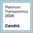 Platinum Transparency 2026 badge with white background, light blue border, and bold black text