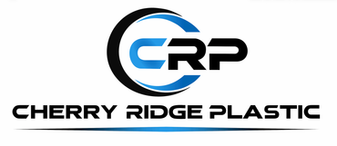 Cherry Ridge Plastic logo with a gradient teal/gray cylinder. Black text