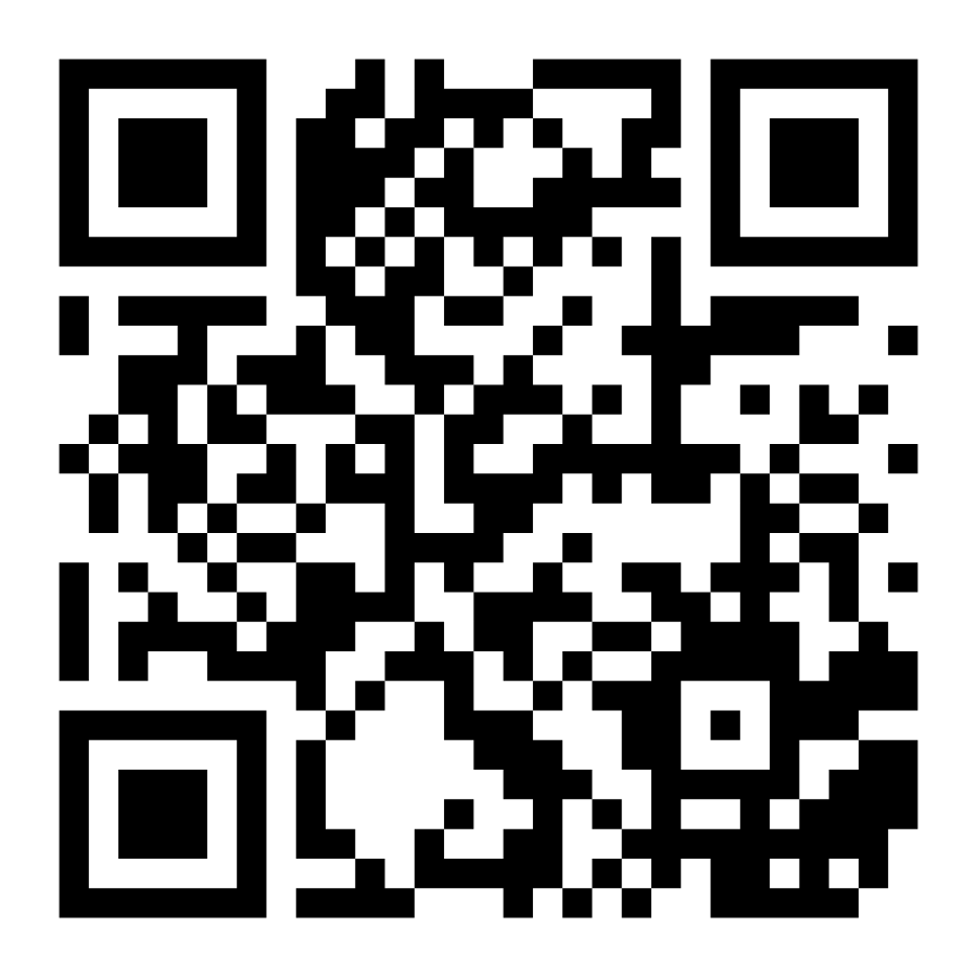 QR code with black and white squares.