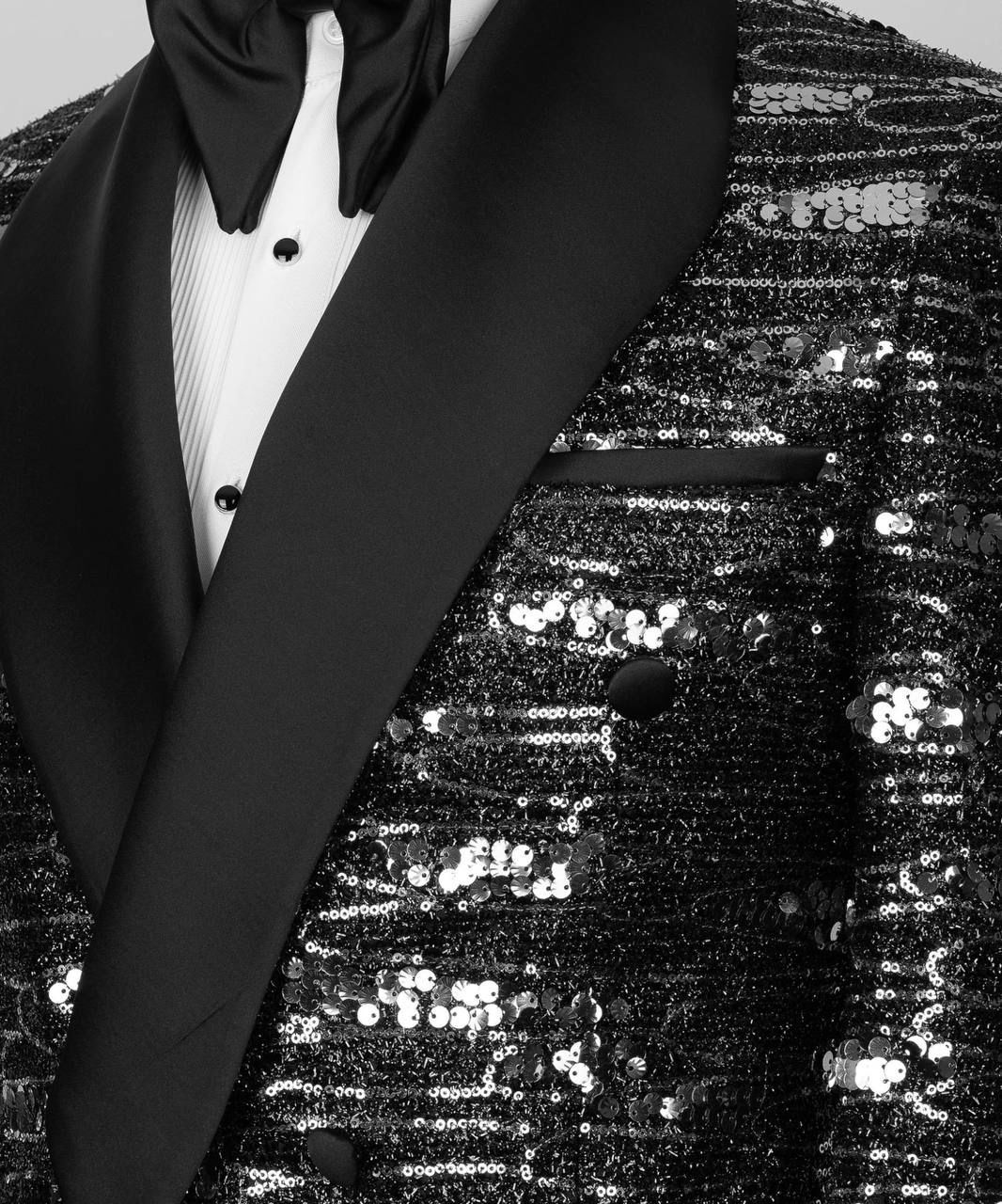 ORIGINAL MILANO –2Pcs Black Sequin Royal Tuxedo