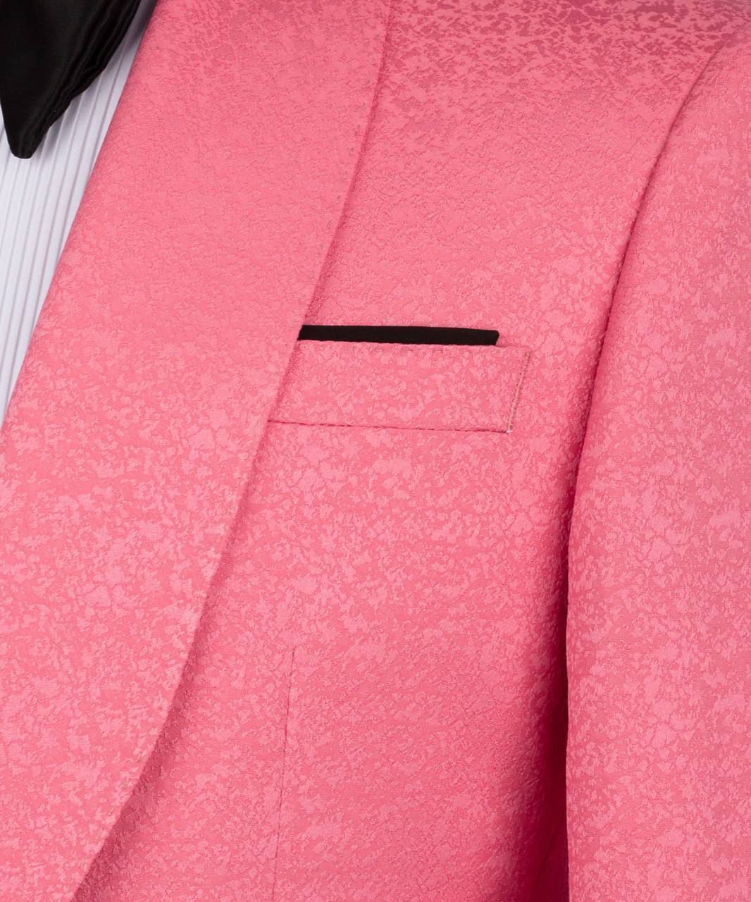 ORIGINAL MILANO –3pcs Rose Pink Luxury Shawl Lapel Tuxedo