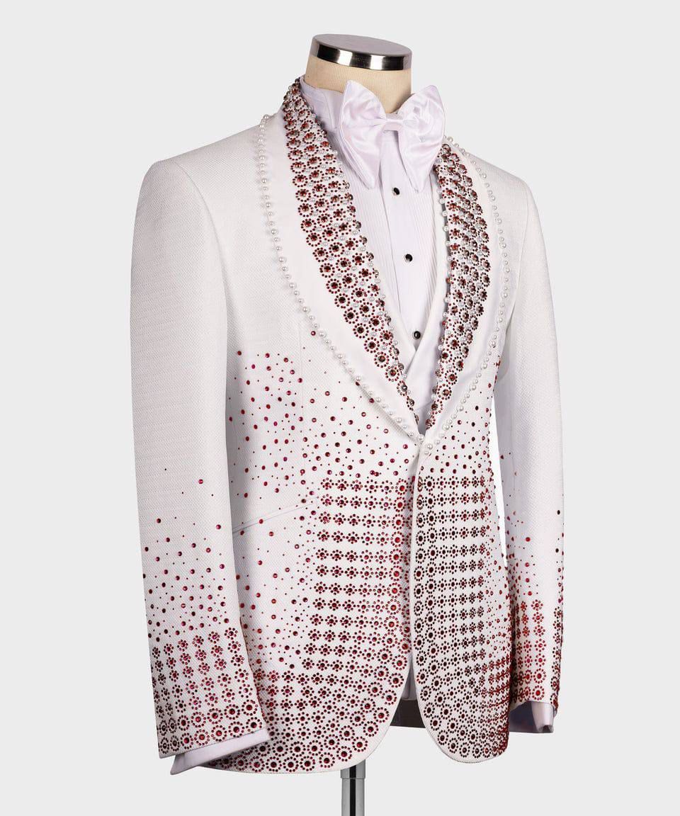 ORIGINAL MILANO –3Pcs White Ruby Crystal Royal Tuxedo