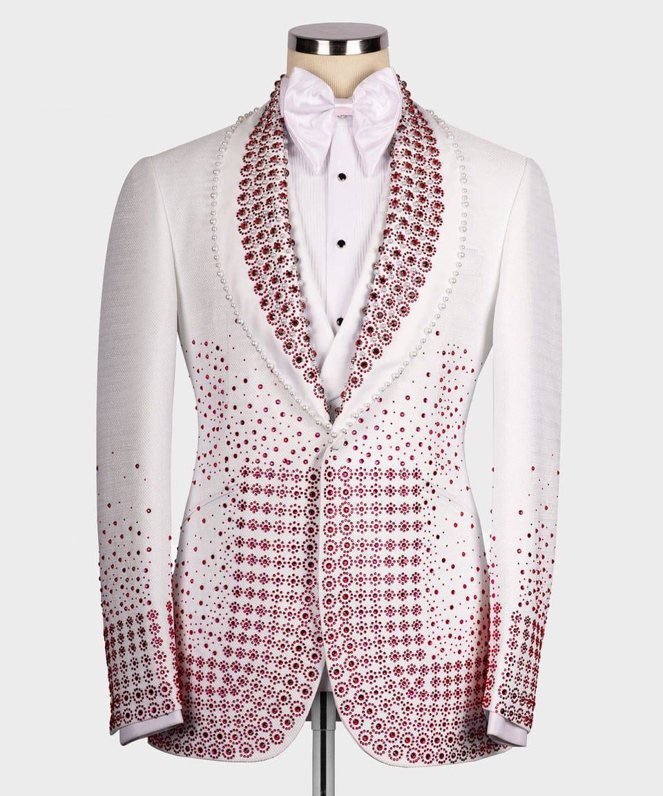 ORIGINAL MILANO –3Pcs White Ruby Crystal Royal Tuxedo