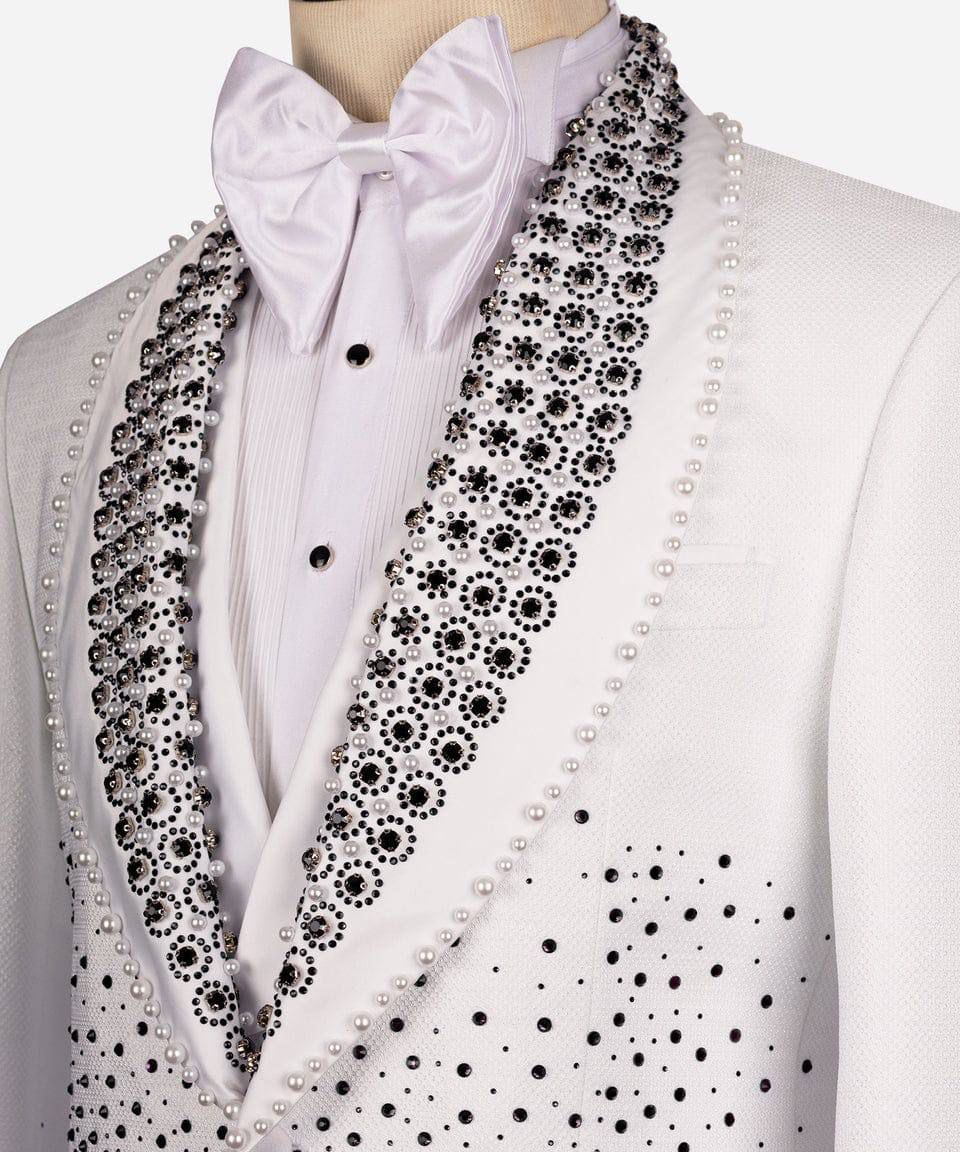 ORIGINAL MILANO – 3Pcs White Royal Crystal Shawl Tuxedo