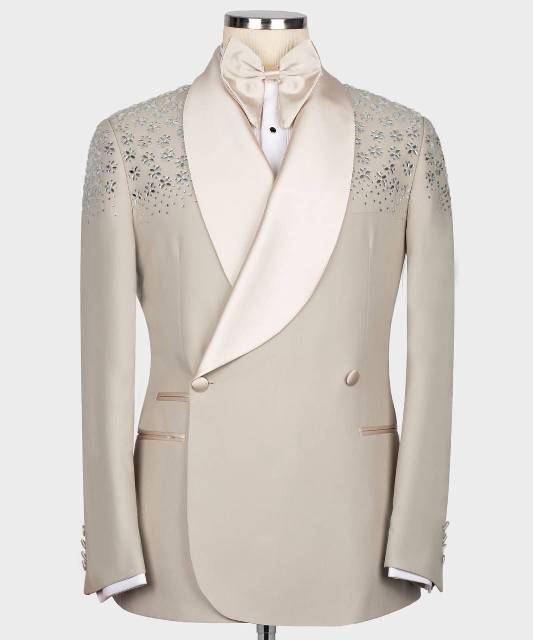 ORIGINAL MILANO –2Pcs Champagne Crystal Elegance Tuxedo