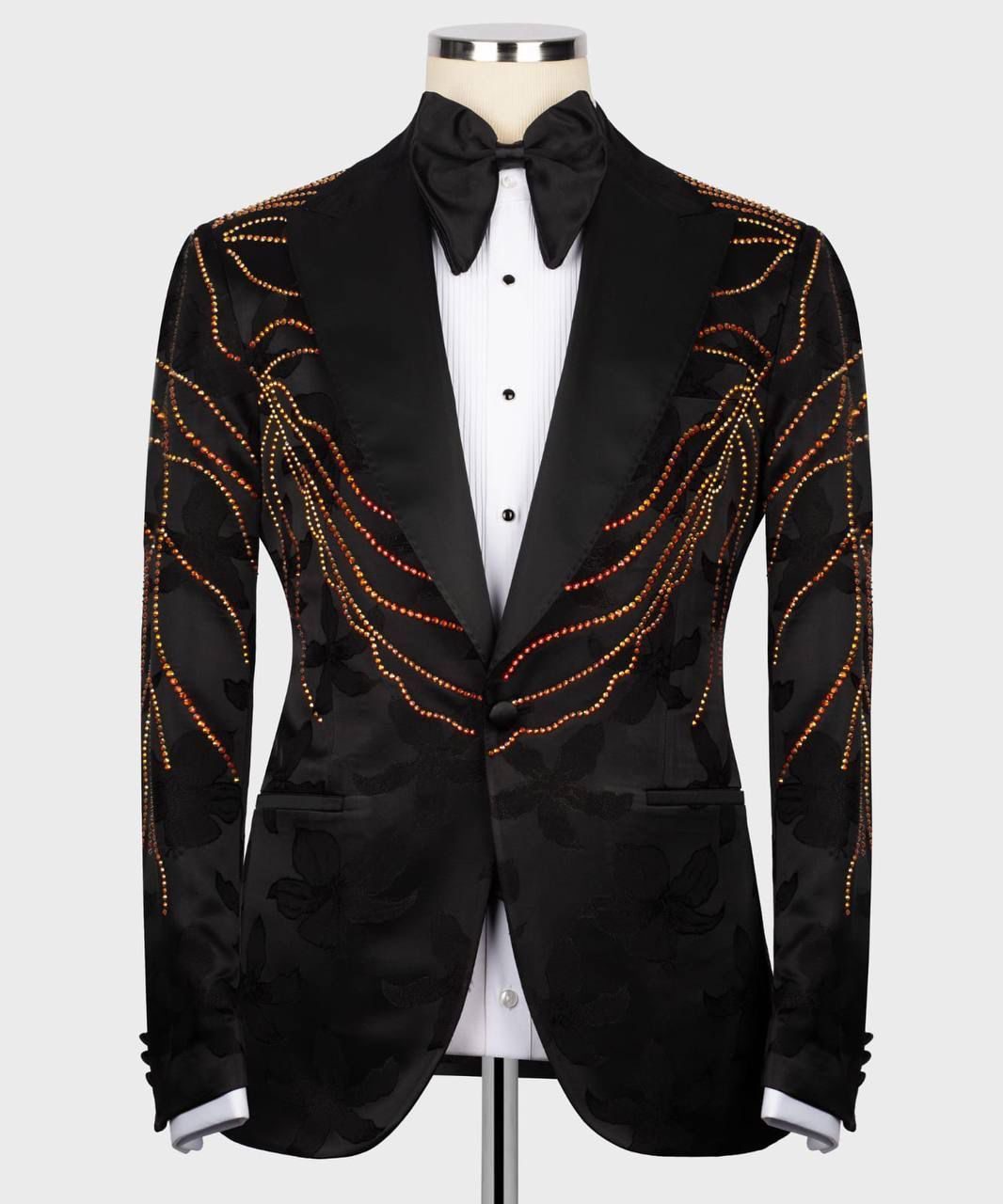ORIGINAL MILANO –2Pcs Black Crystal Flame Designer Tuxedo
