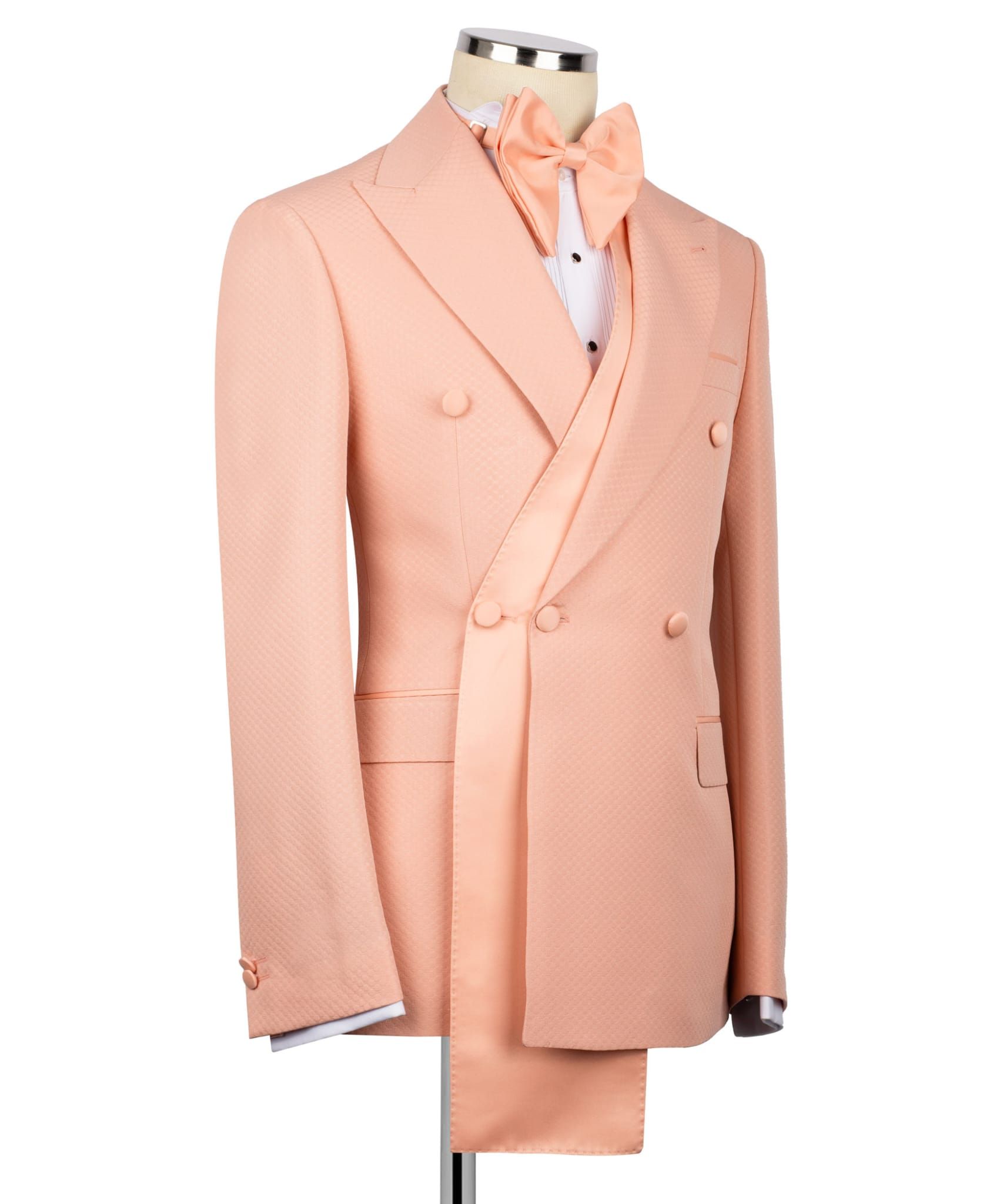 ORIGINAL MILANO –2pcs Peach Royale Asymmetric Couture Tuxedo
