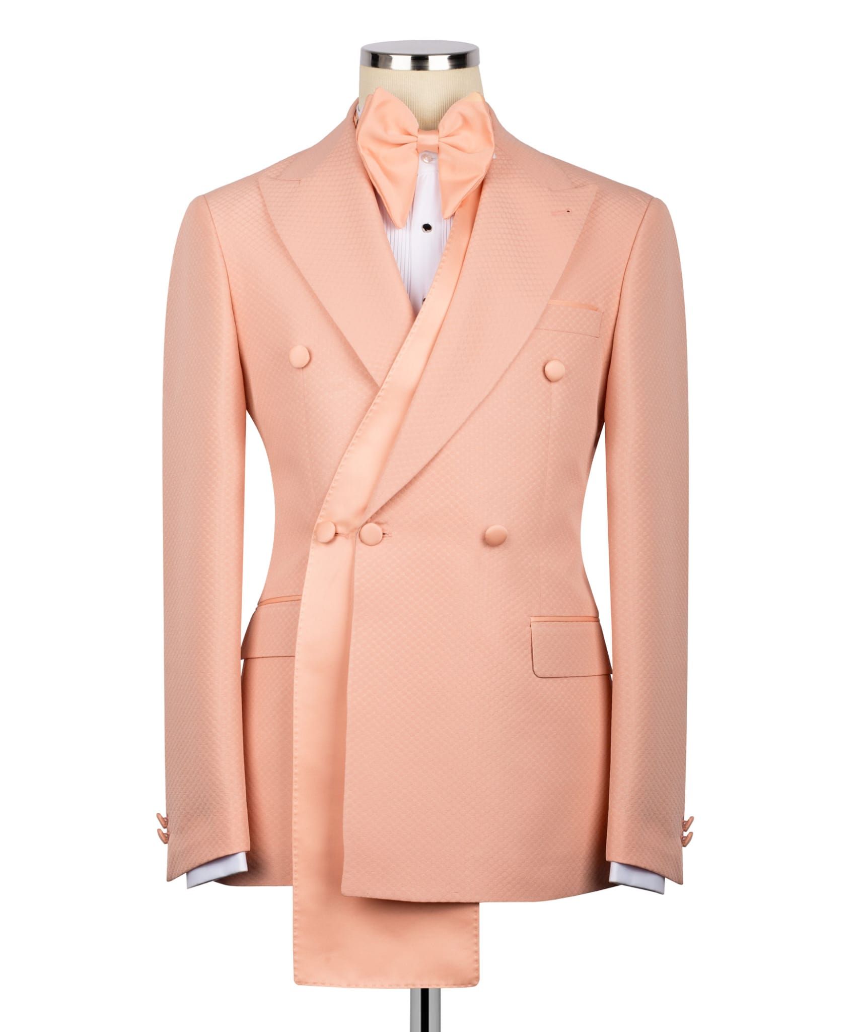 ORIGINAL MILANO –2pcs Peach Royale Asymmetric Couture Tuxedo