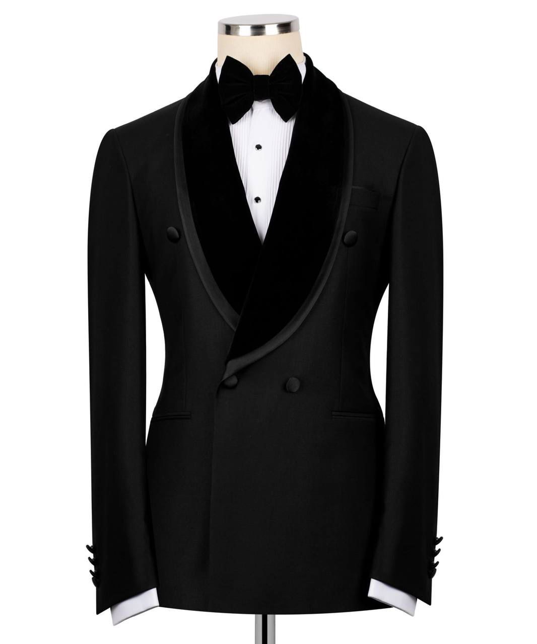 ORIGINAL MILANO –2Pcs Midnight Velvet Shawl Tuxedo