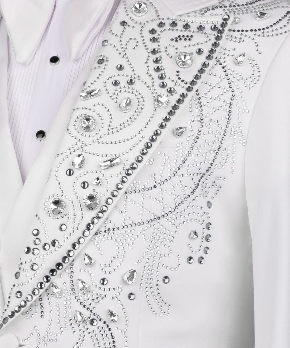 ORIGINAL MILANO –3Pcs White Imperial Crystal Couture Tuxedo