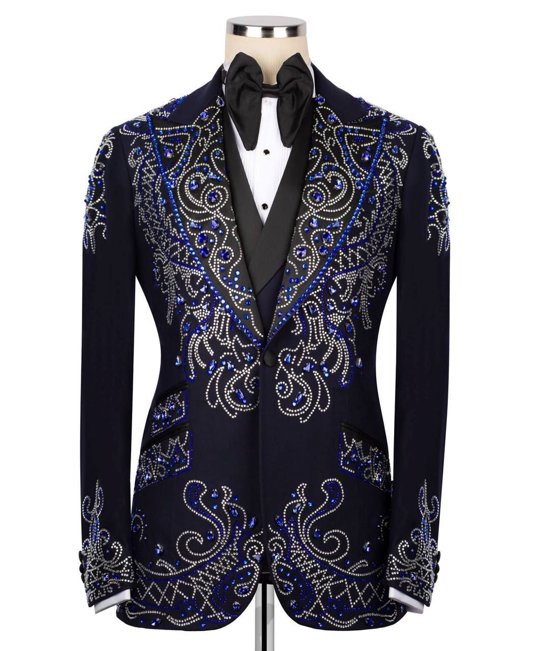 ORIGINAL MILANO – Royal Sapphire Crystal Couture Tuxedo