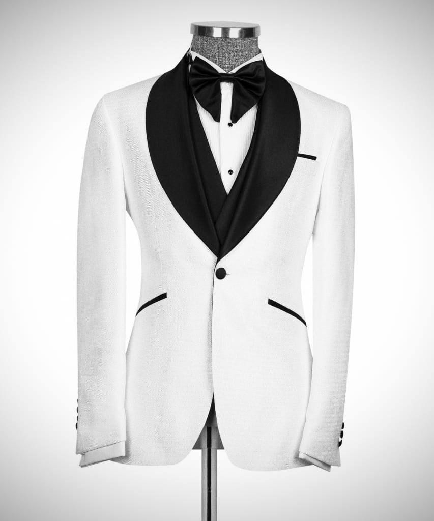 ORIGINAL MILANO – White Elegance Shawl Collar Tuxedo
