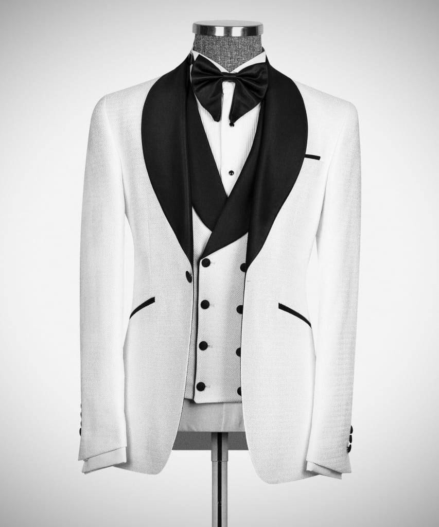 ORIGINAL MILANO – White Elegance Shawl Collar Tuxedo