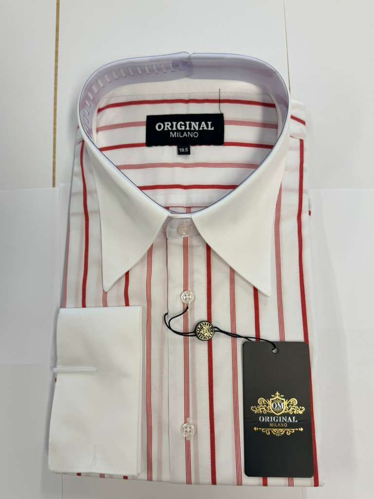 ORIGINAL MILANO : WHITE BASE Premium Contrast Collar Dress Shirt