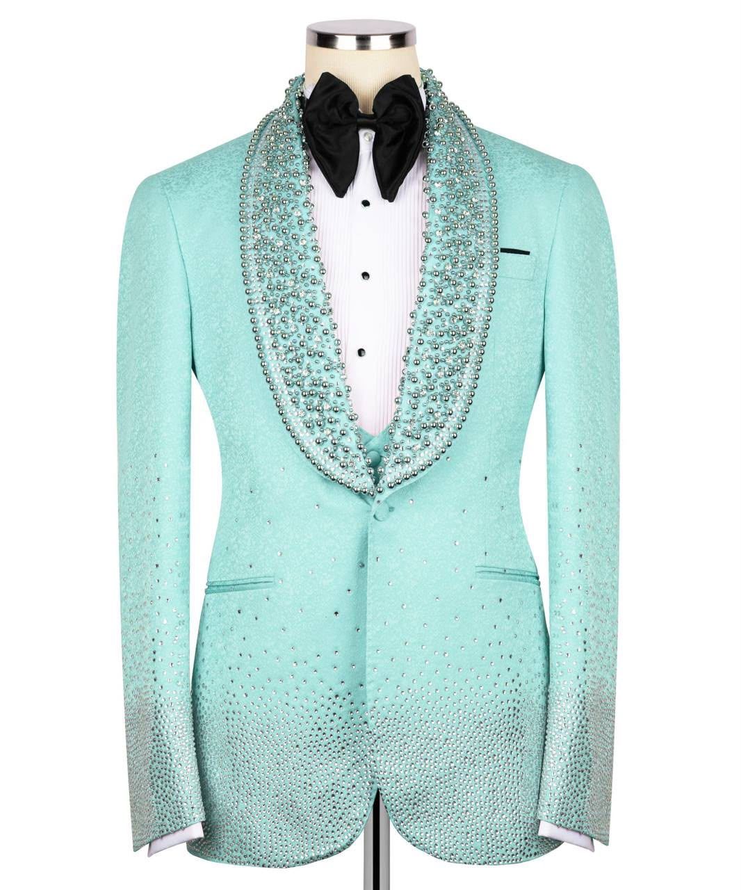 ORIGINAL MILANO Mint Crystal Tuxedo Jacket