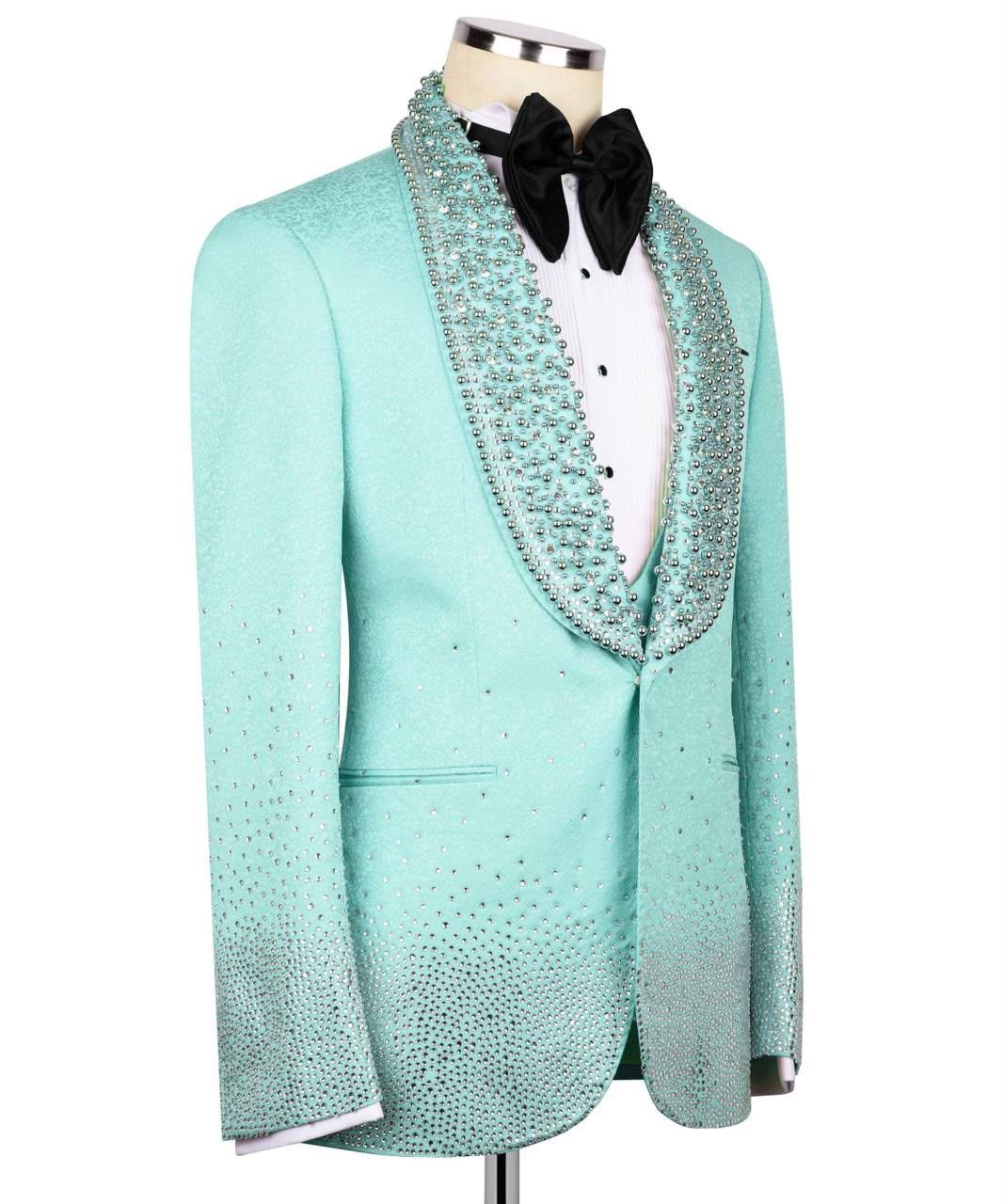 ORIGINAL MILANO Mint Crystal Tuxedo Jacket