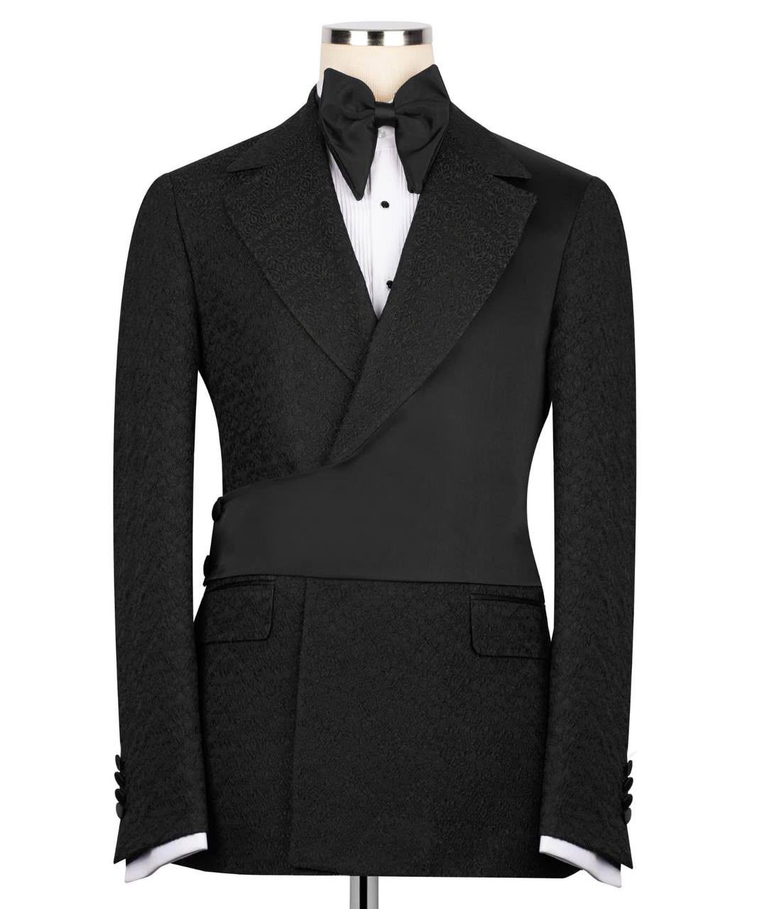 ORIGINAL MILANO Black Jacquard Tuxedo Jacket