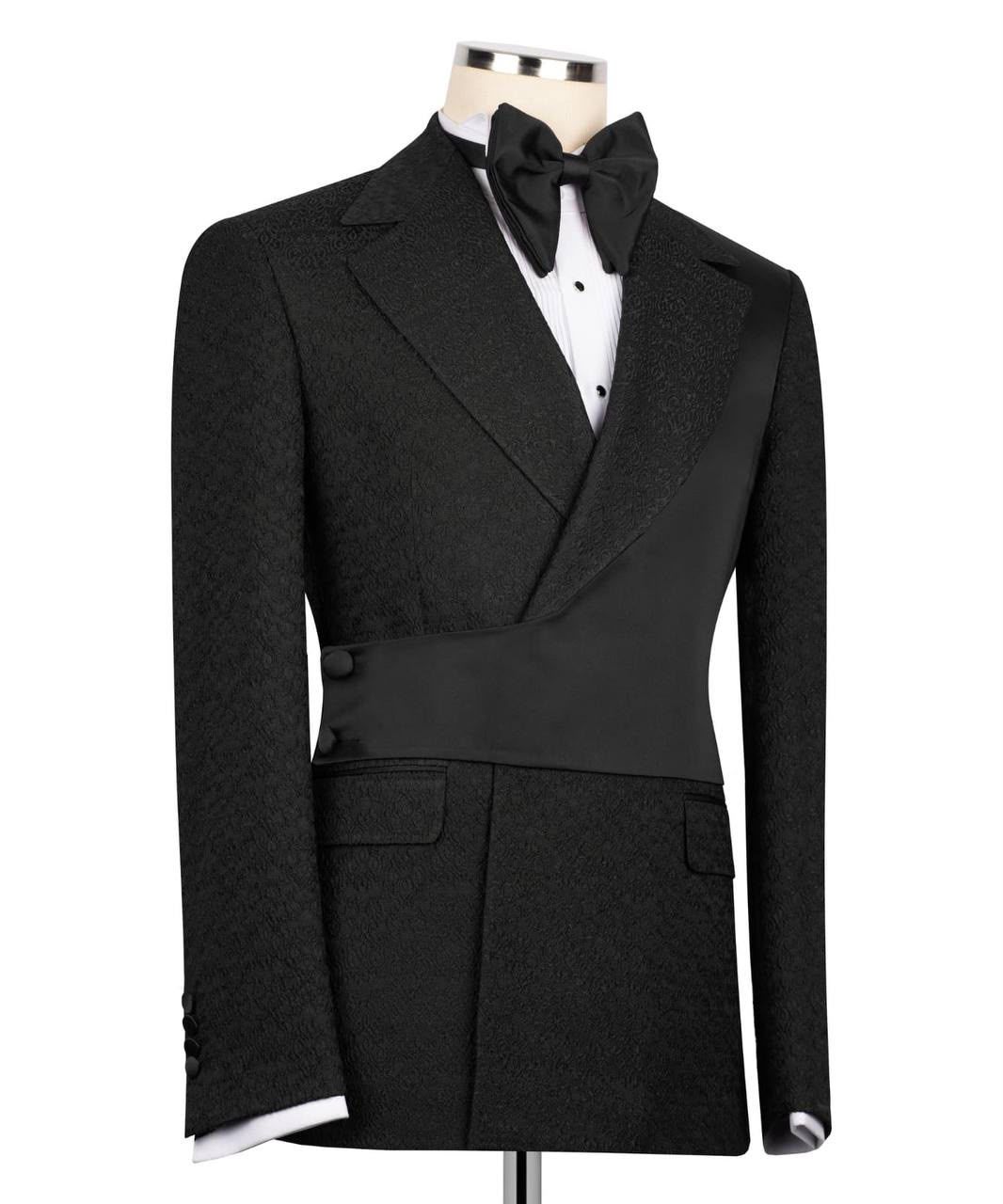 ORIGINAL MILANO Black Jacquard Tuxedo Jacket