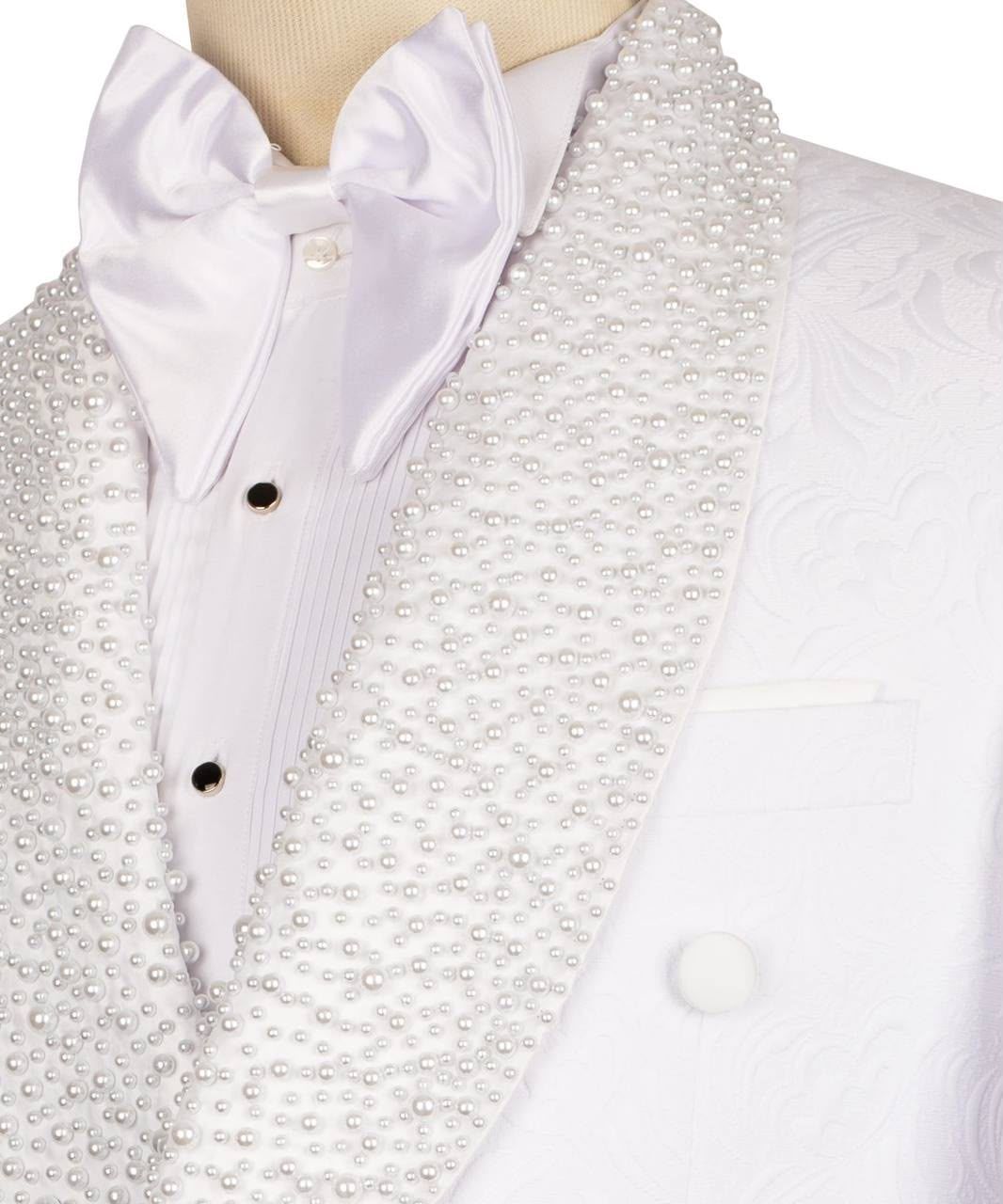 ORIGINAL MILANO White Pearl Tuxedo Jacket