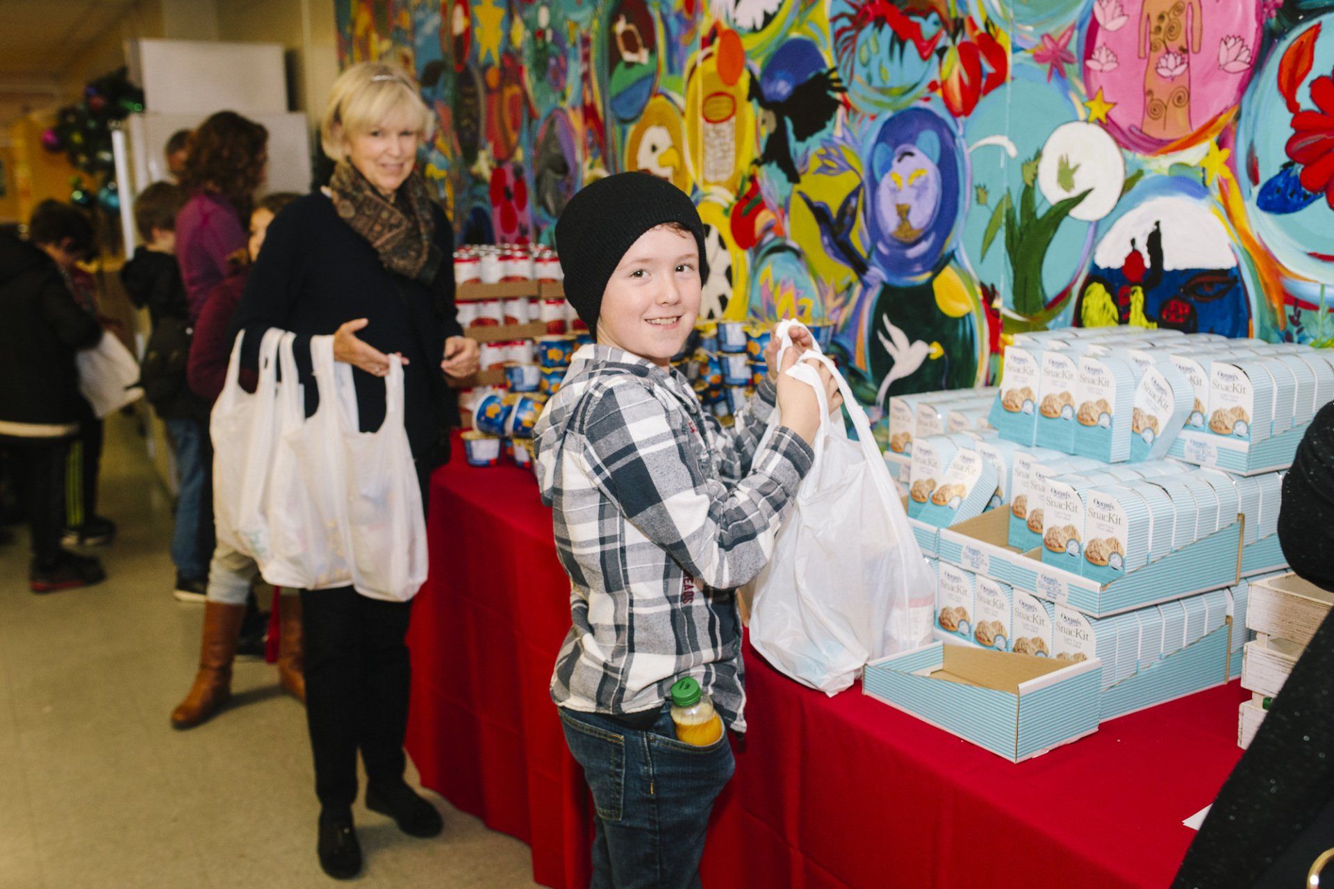 Young boy at the Backpack Buddies event