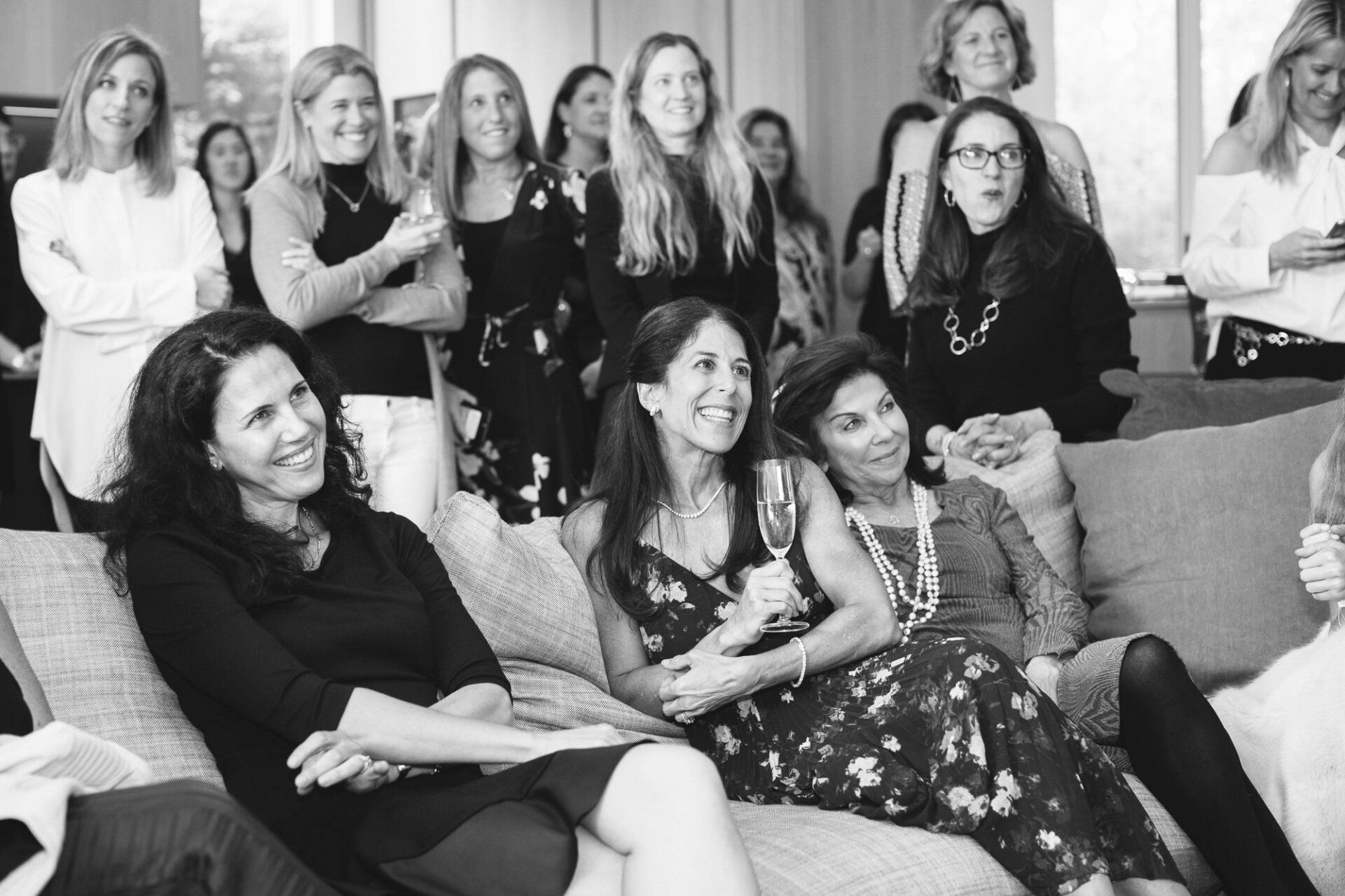 Group of friends at a birthday party