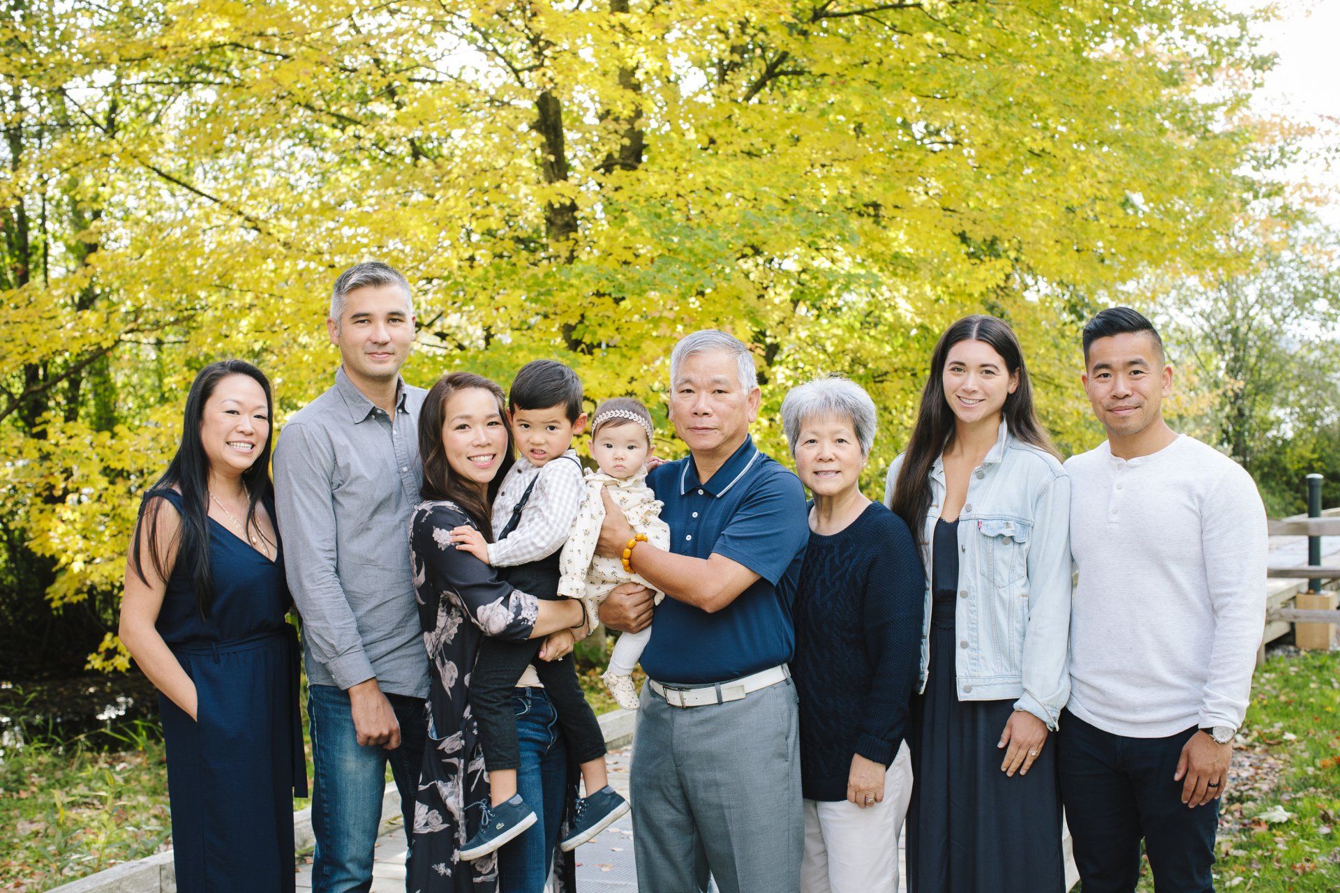 Outdoor photo of the whole family