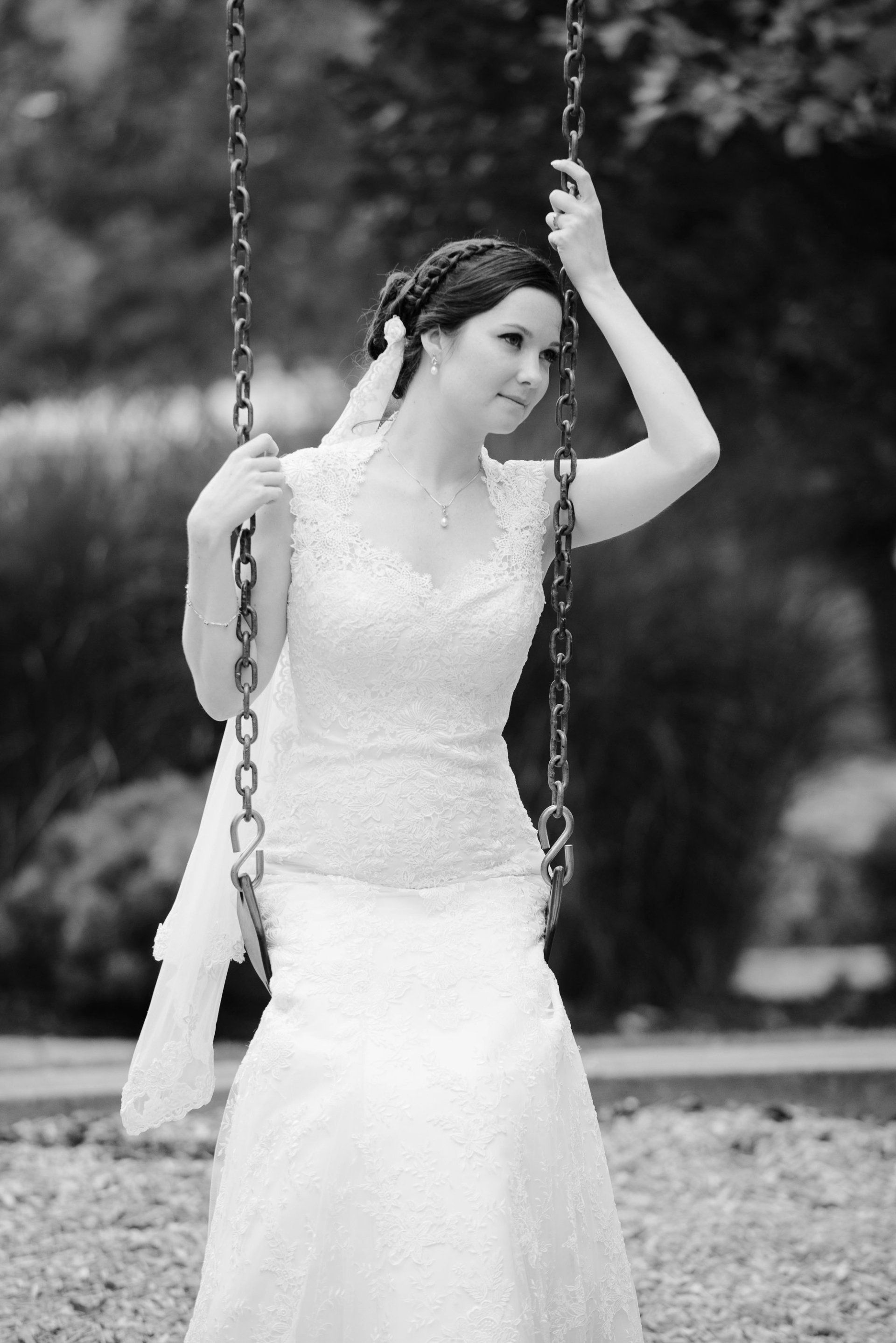 Bride on a swing