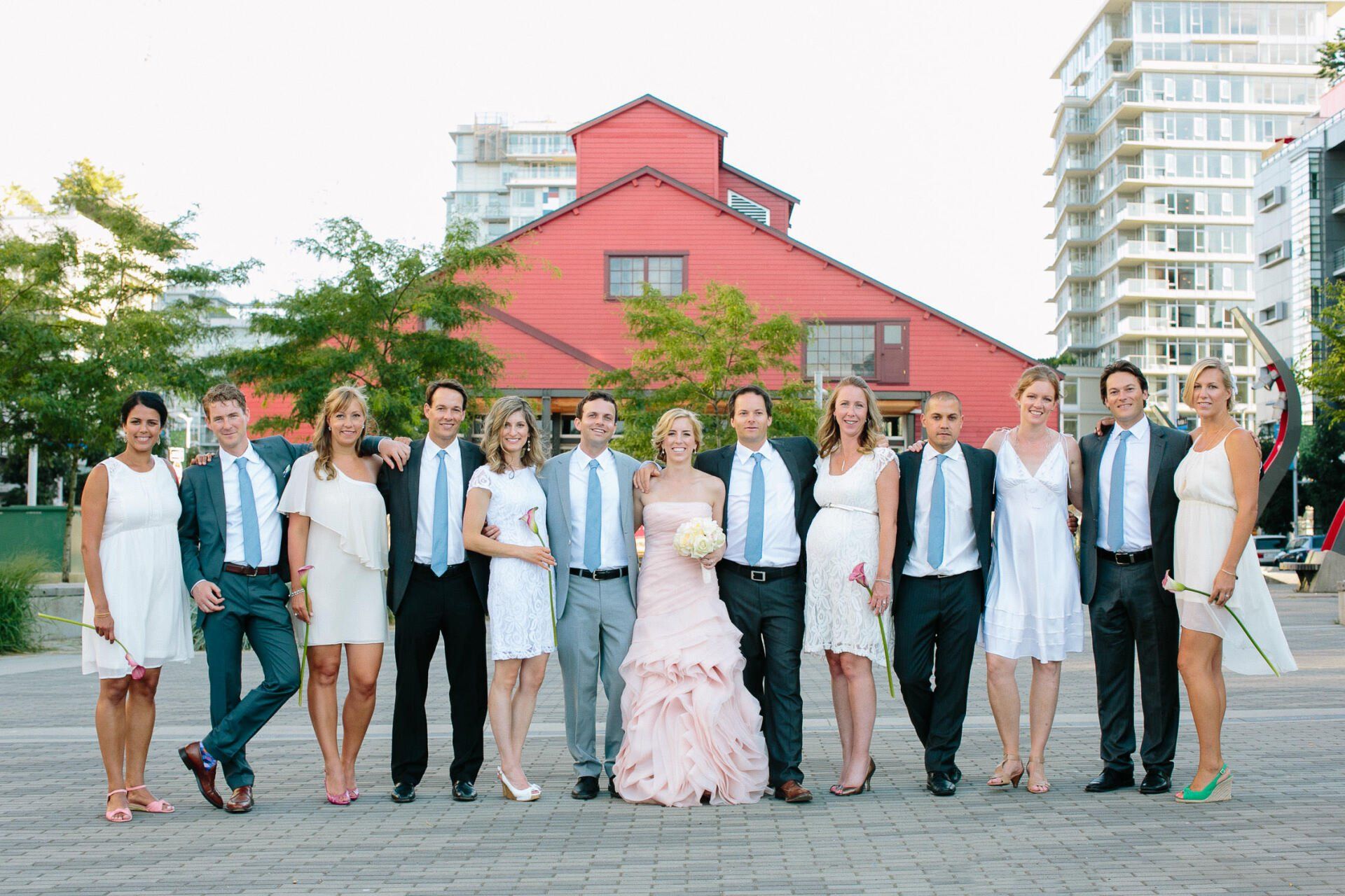 Wedding party at an outdoor venue