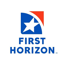 First Horizon bank logo in blue, red, and white with a star icon
