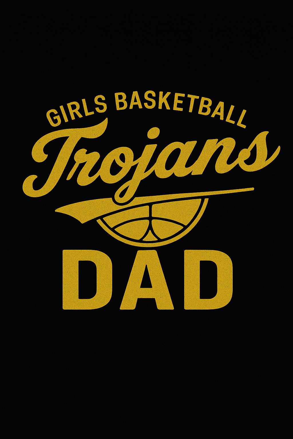 Black shirt with gold text: