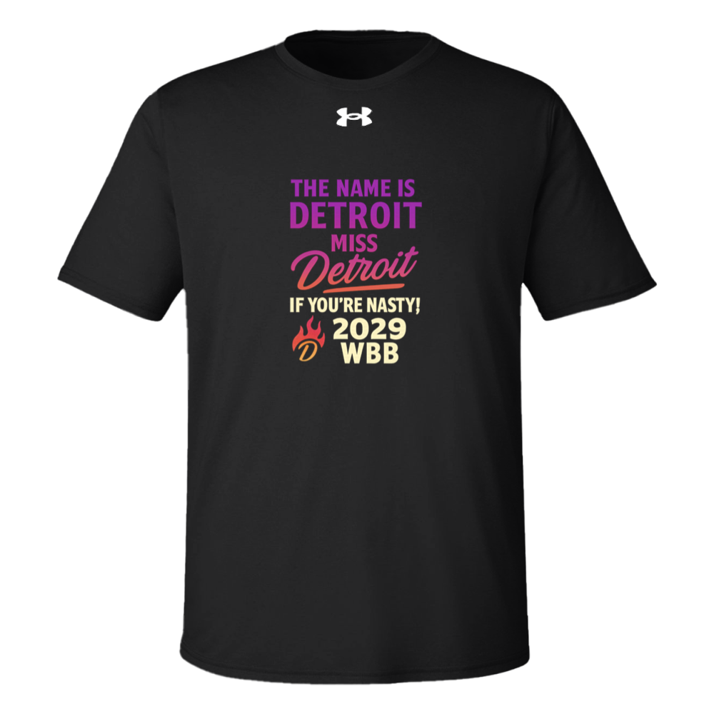 Black t-shirt with text: 