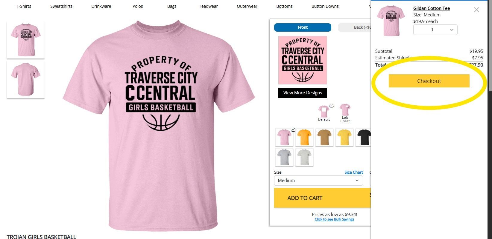 Pink t-shirt with 