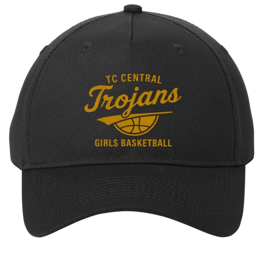 Black baseball cap with gold