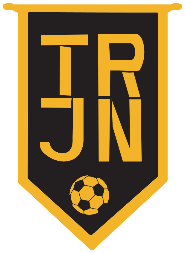 Black and gold shield logo with “TRJN” and a soccer ball at the bottom