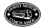 Oval black logo with text