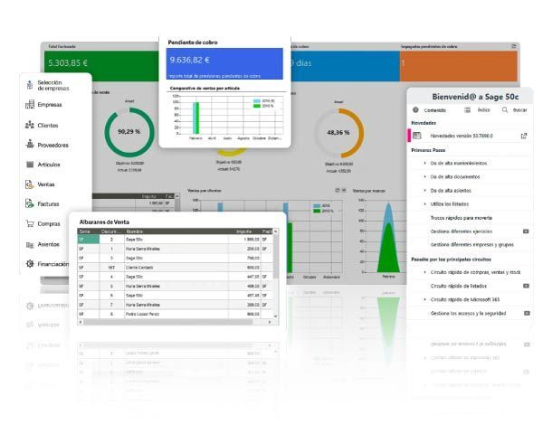 Pantalla ERP SAGE