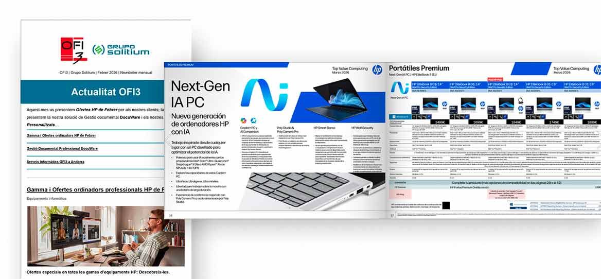Subscribete a nuestra newsletter mensual: Novedades OFI3 y equipos HP