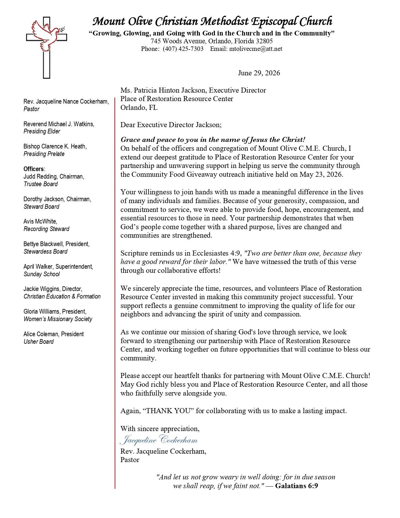 Blurry screenshot of a letter on school letterhead with a small logo at top left and dense text blocks.