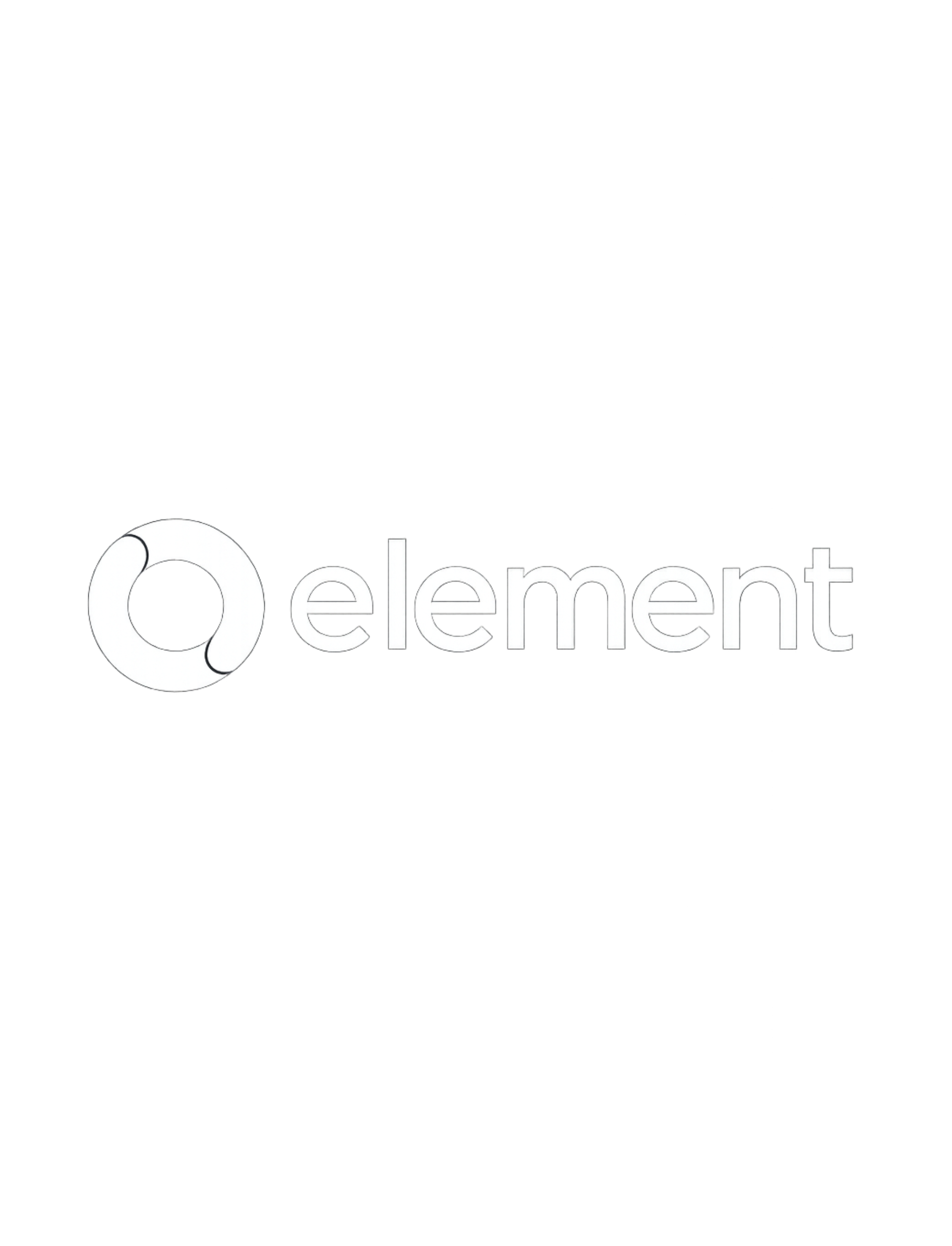 White logo reading “element” with a circular icon on the left | Redhawk Auto Service - Temecula