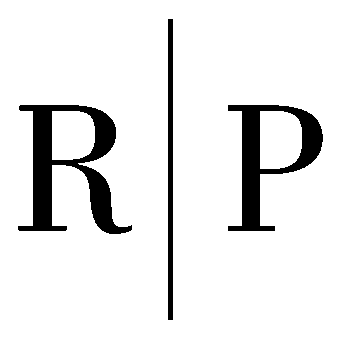 The letters r and p are separated by a line on a white background.