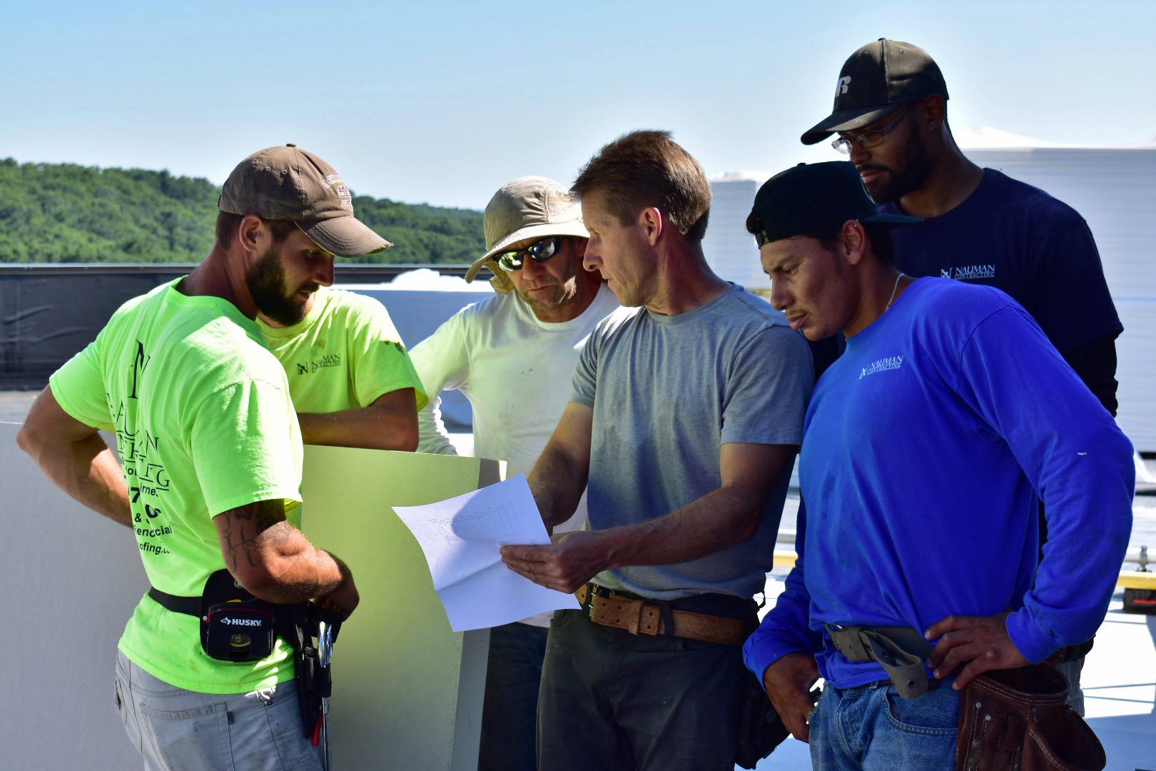 Construction Crew reviewing plans