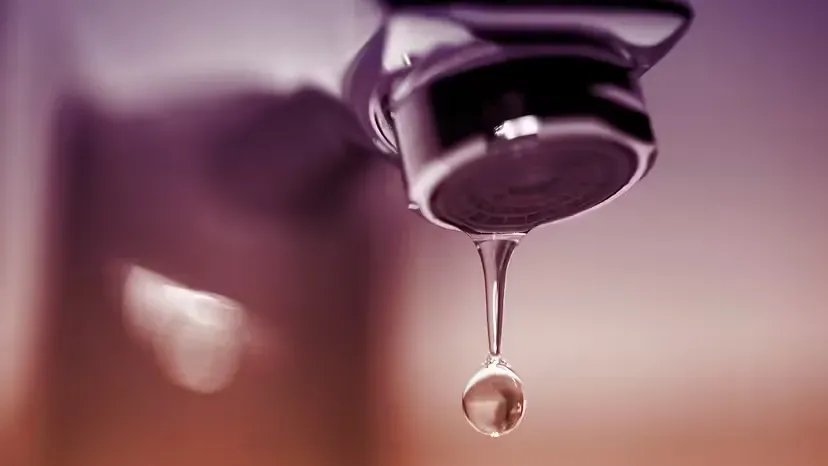 A facet dripping to prevent the pipes from freezing. A facet dripping to prevent the pipes from freezing.
